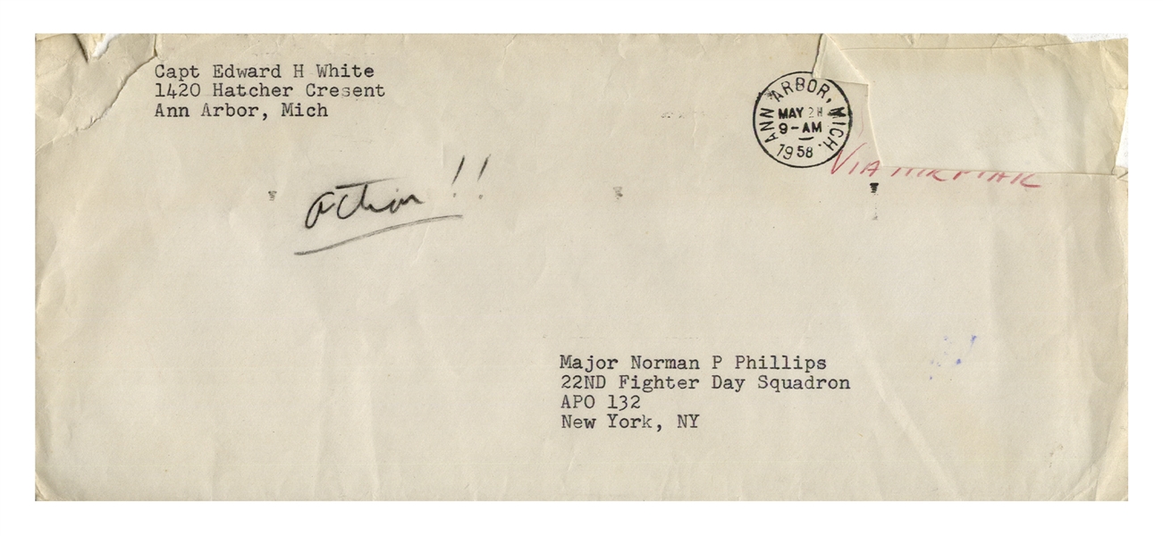 Edward White Pair of Letters Signed, Including One With an Autograph Note Just After Gemini IV -- ''What a ride that was!''